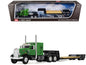 Peterbilt 351 with 60" Vintage Sleeper and Rogers Vintage Lowboy Trailer Green with Black Trailer 1/64 Diecast Model by DCP/First Gear Cartsfy Inc.