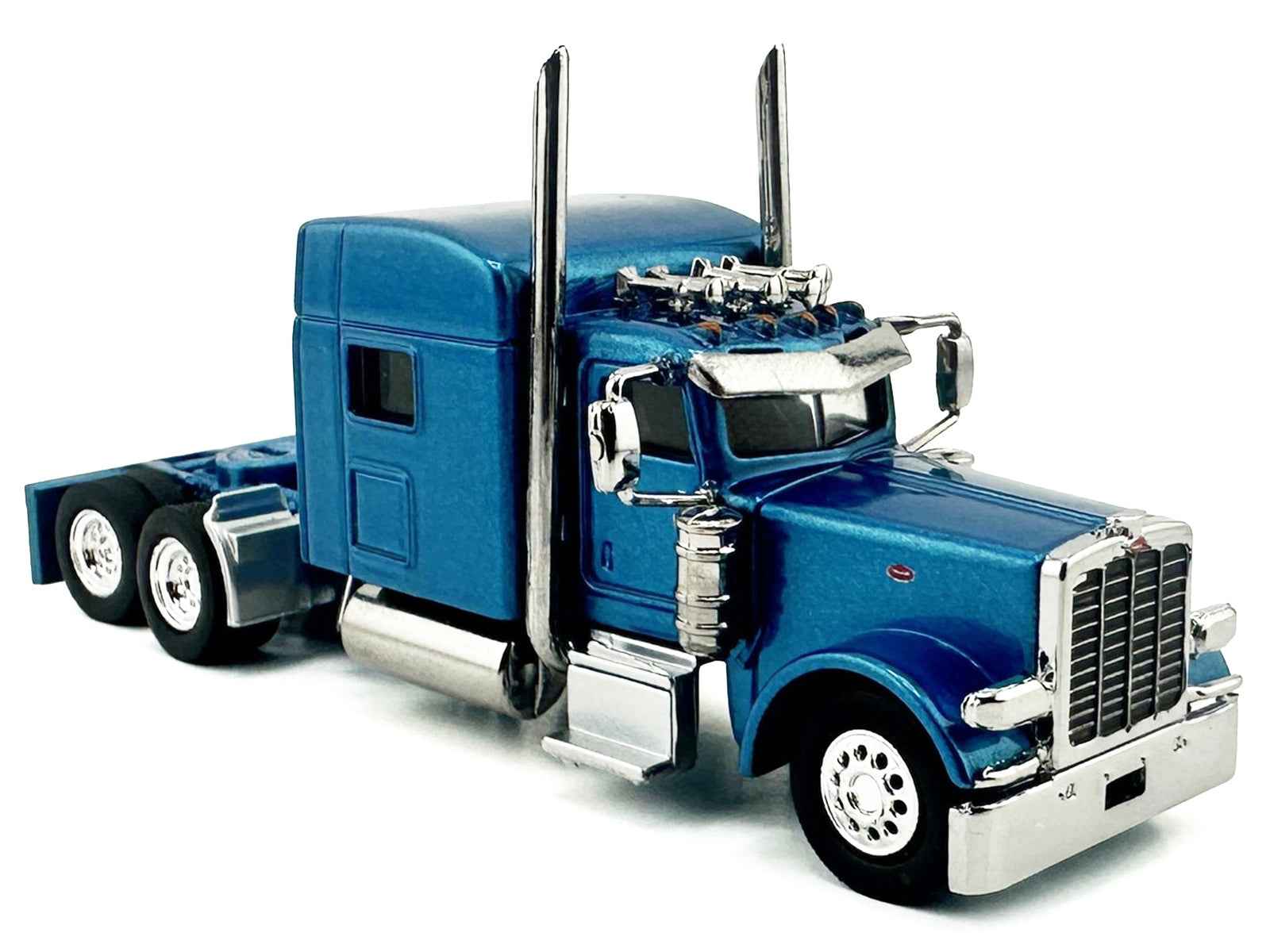 Peterbilt 389 Truck Tractor with Sleeper Cab Blue Metallic 1/87 (HO) Scale Plastic Model Car by HO Logistics Miniature Motors Default Title Default Title-