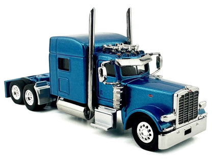 Peterbilt 389 Truck Tractor with Sleeper Cab Blue Metallic 1/87 (HO) Scale Plastic Model Car by HO Logistics Miniature Motors Default Title Default Title-