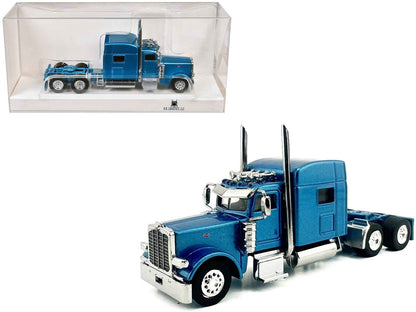 Peterbilt 389 Truck Tractor with Sleeper Cab Blue Metallic 1/87 (HO) Scale Plastic Model Car by HO Logistics Miniature Motors Default Title Default Title-
