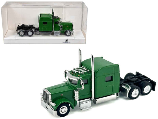 Peterbilt 389 Truck Tractor with Sleeper Cab Green 1/87 (HO) Scale Plastic Model Car by HO Logistics Cartsfy Inc.