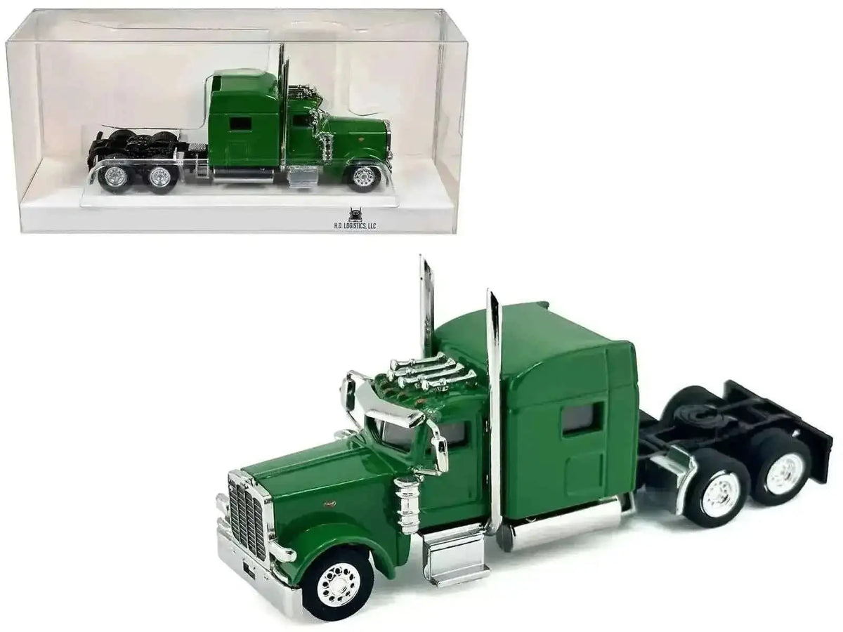 Peterbilt 389 Truck Tractor with Sleeper Cab Green 1/87 (HO) Scale Plastic Model Car by HO Logistics Cartsfy Inc.