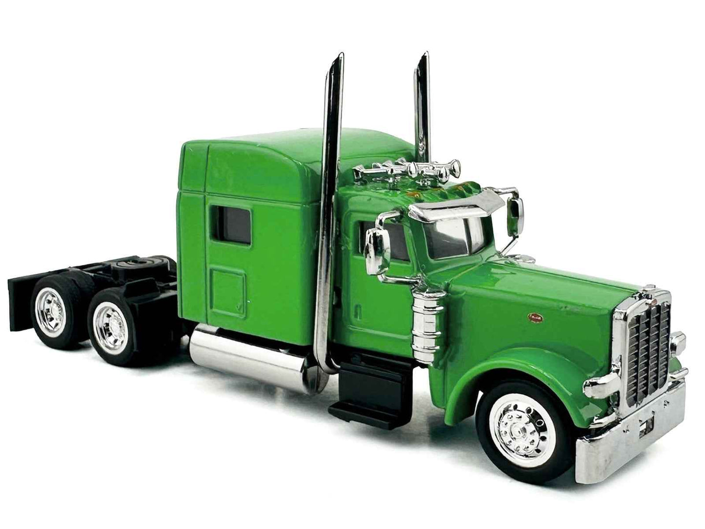 Peterbilt 389 Truck Tractor with Sleeper Cab Lime Green 1/87 (HO) Scale Plastic Model Car by HO Logistics Cartsfy Inc.