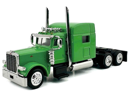 Peterbilt 389 Truck Tractor with Sleeper Cab Lime Green 1/87 (HO) Scale Plastic Model Car by HO Logistics Cartsfy Inc.