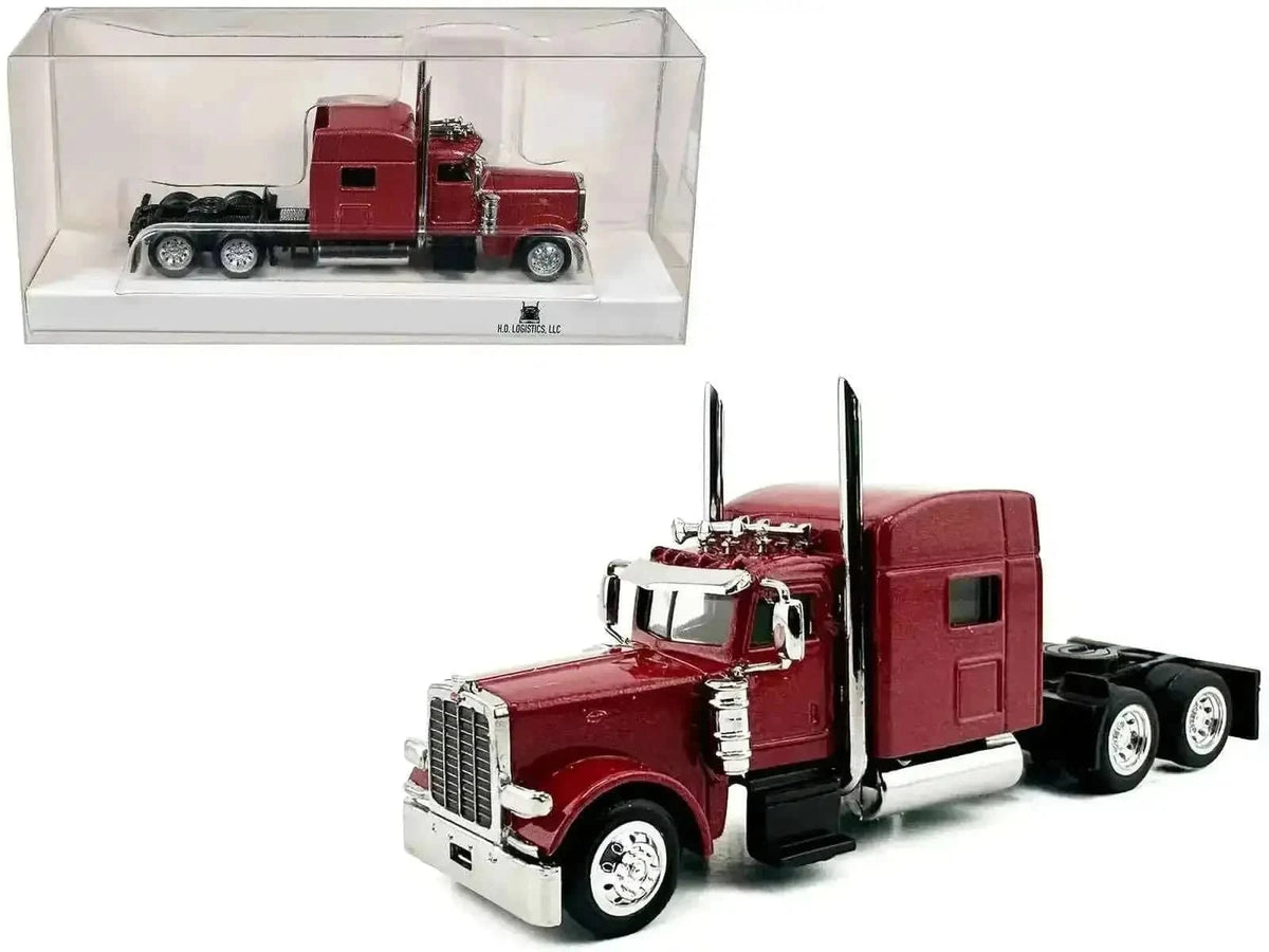 Peterbilt 389 Truck Tractor with Sleeper Cab Red Metallic 1/87 (HO) Scale Plastic Model Car by HO Logistics Cartsfy Inc.