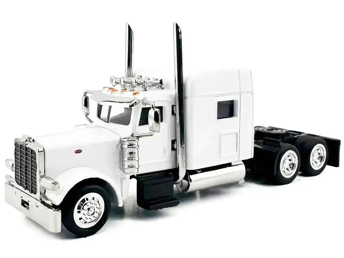 Peterbilt 389 Truck Tractor with Sleeper Cab White 1/87 (HO) Scale Plastic Model Car by HO Logistics Cartsfy Inc.