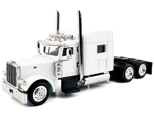Peterbilt 389 Truck Tractor with Sleeper Cab White 1/87 (HO) Scale Plastic Model Car by HO Logistics Cartsfy Inc.