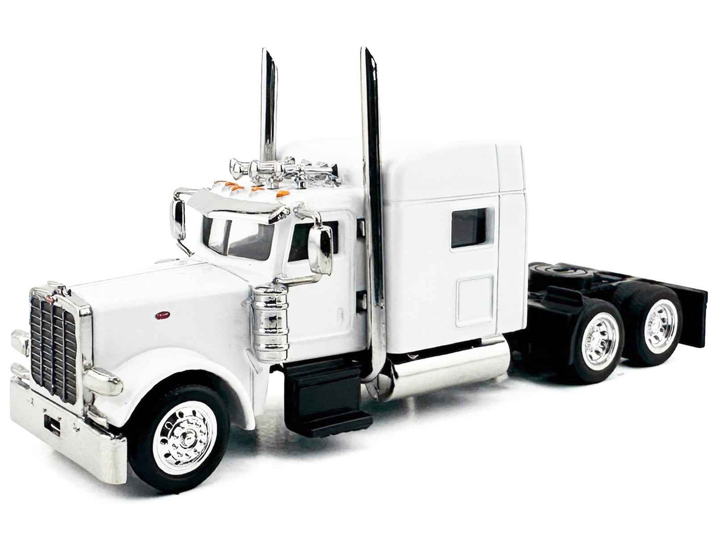 Peterbilt 389 Truck Tractor with Sleeper Cab White 1/87 (HO) Scale Plastic Model Car by HO Logistics Cartsfy Inc.
