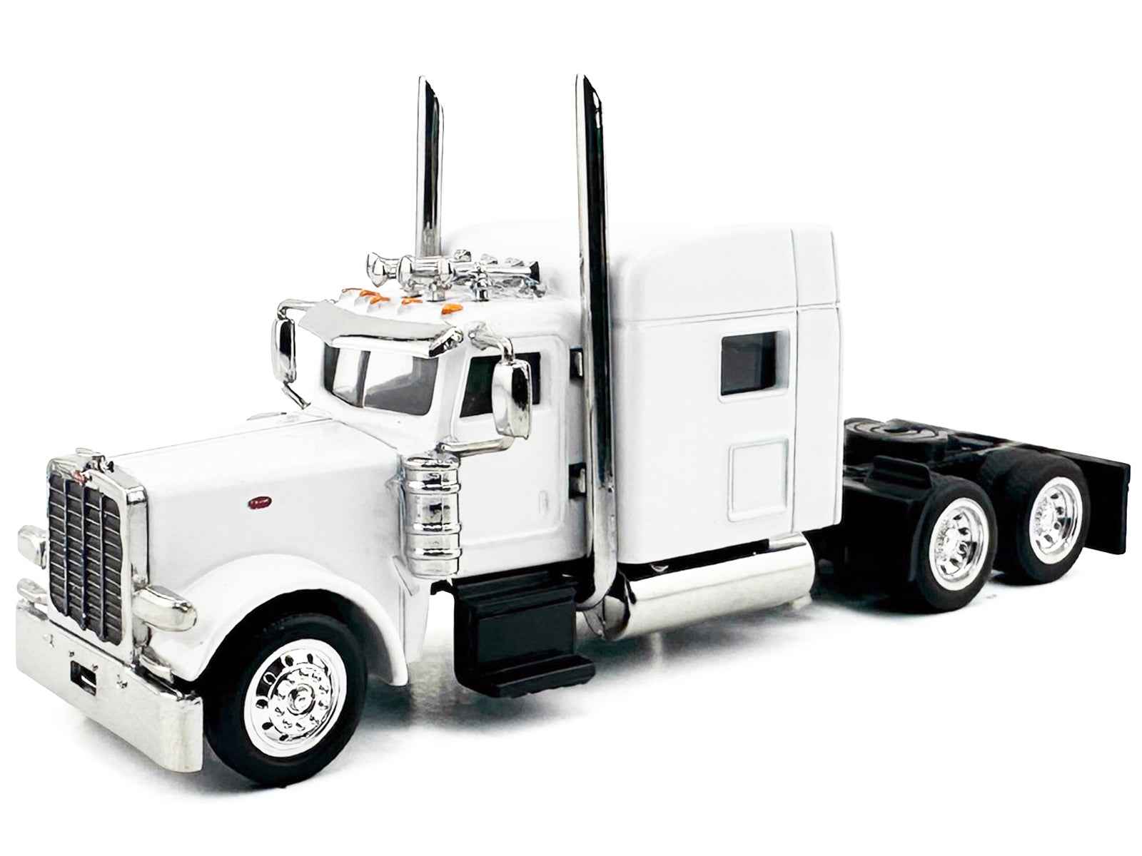 Peterbilt 389 Truck Tractor with Sleeper Cab White 1/87 (HO) Scale Plastic Model Car by HO Logistics Cartsfy Inc.