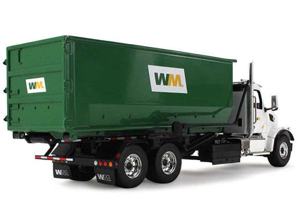 Peterbilt 567 Refuse Garbage Truck with 40 Yard Roll-Off Container "Waste Management" White and Green 1/34 Diecast Model by First Gear Miniature Motors Default Title Default Title-