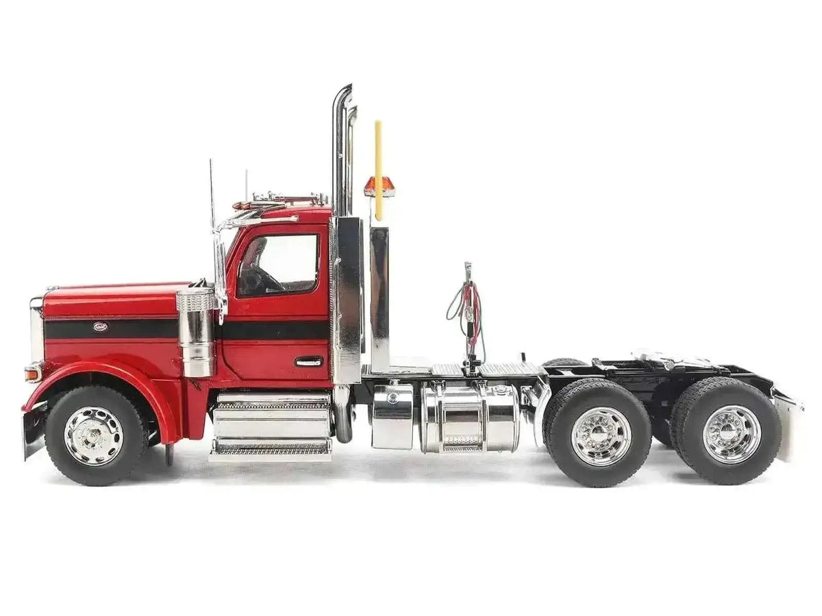 Peterbilt 589 Tandem-Axle Truck Tractor with Day Cab Legendary Red "Transport Series" 1/32 Diecast Model by Diecast Masters Cartsfy Inc.