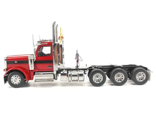 Peterbilt 589 Tridem-Axle Truck Tractor with Day Cab Legendary Red "Transport Series" 1/32 Diecast Model by Diecast Masters Cartsfy Inc.