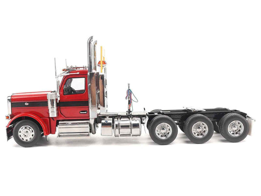 Peterbilt 589 Tridem-Axle Truck Tractor with Day Cab Legendary Red "Transport Series" 1/32 Diecast Model by Diecast Masters Cartsfy Inc.
