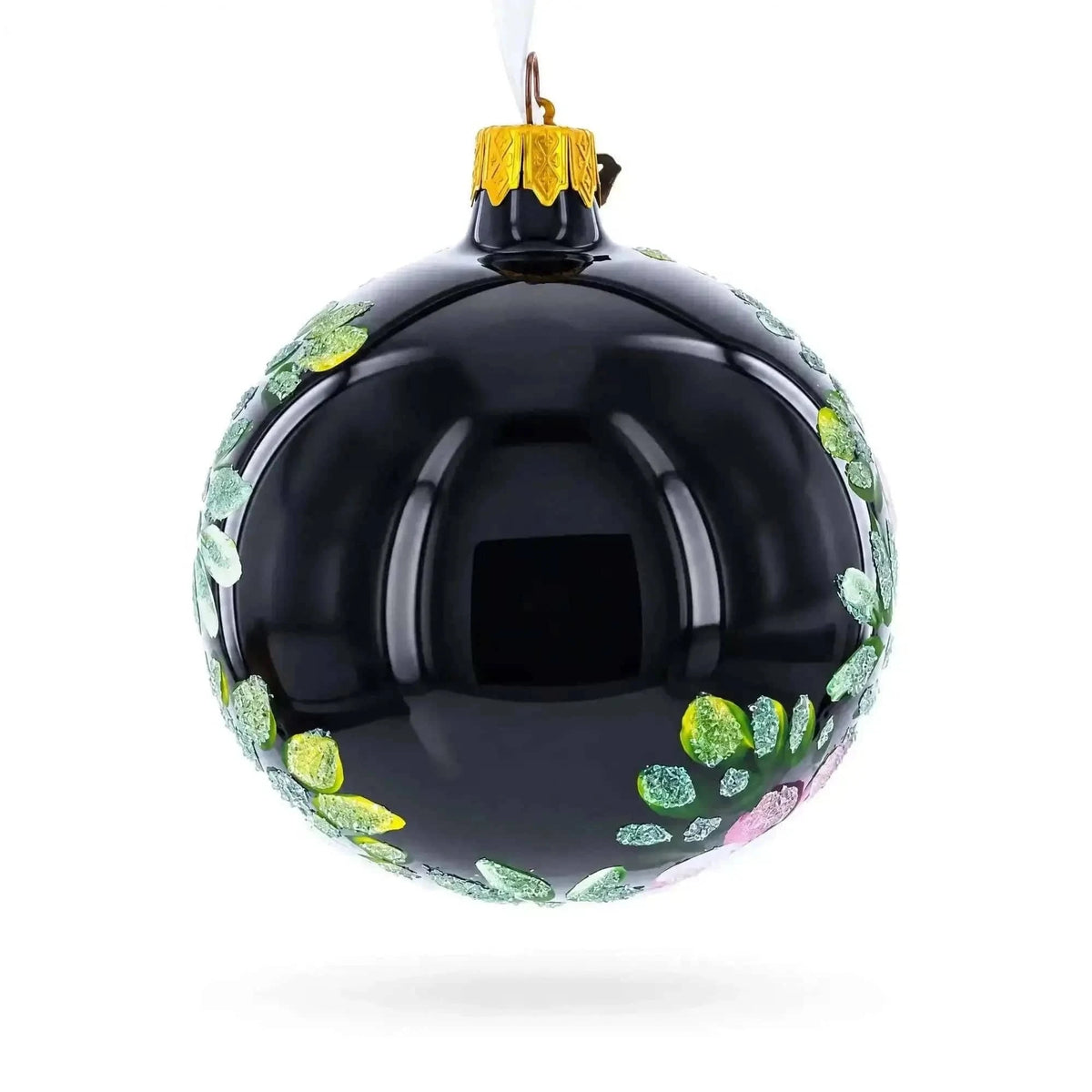 Pink and White Floral Blossoms Glass Ball Christmas Ornament 3.25 Inches Cartsfy Inc.