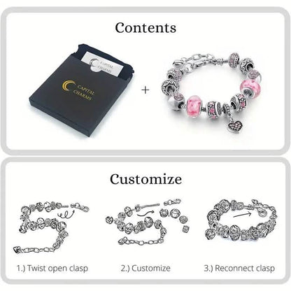 Pink Heart - Shaped Pendant Bracelet - Cartsfy Inc.