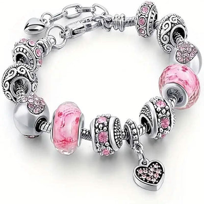 Pink Heart - Shaped Pendant Bracelet - Cartsfy Inc.