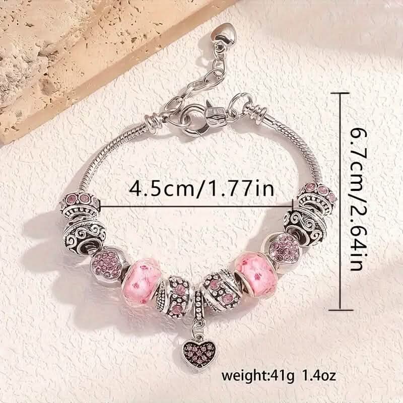 Pink Heart - Shaped Pendant Bracelet - Cartsfy Inc.