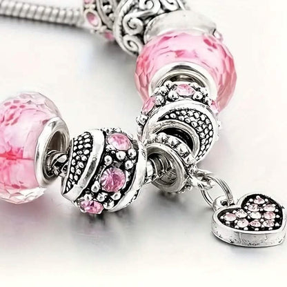 Pink Heart - Shaped Pendant Bracelet - Cartsfy Inc.