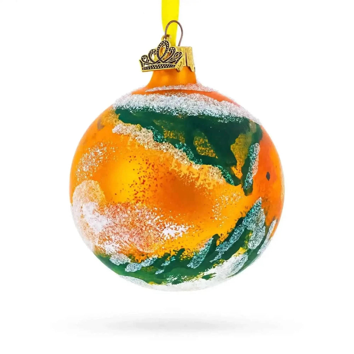 Planet Mars  Glass Ball Christmas Ornament 3.25 Inches