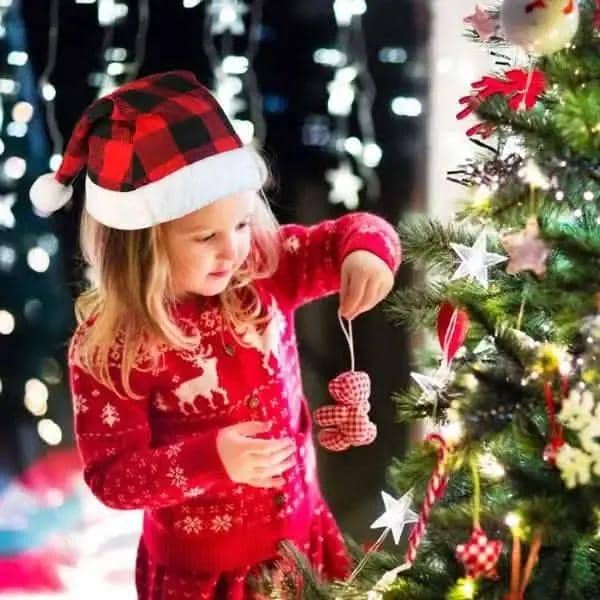 Plush Knitted Christmas Hat DailySale Red & Black Grids Black & White Grids Red Snowflakes Red & Black Grids-Black & White Grids-Red Snowflakes-Red Stripes-Green Stripes-