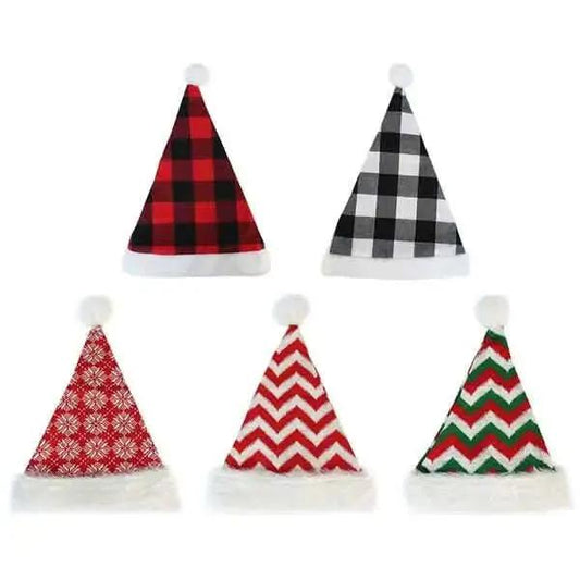 Plush Knitted Christmas Hat DailySale Red & Black Grids Black & White Grids Red Snowflakes Red & Black Grids-Black & White Grids-Red Snowflakes-Red Stripes-Green Stripes-