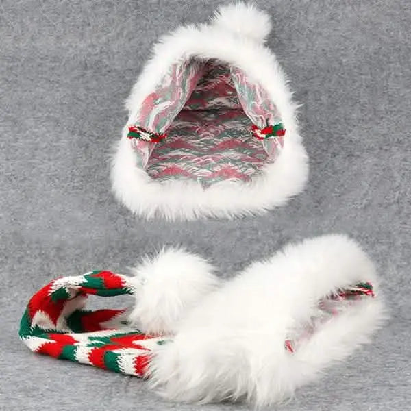 Plush Knitted Christmas Hat