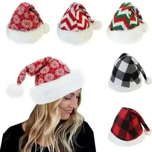 Plush Knitted Christmas Hat