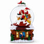 Santa with Christmas Gifts Chimney Journey Musical Water Snow Globe