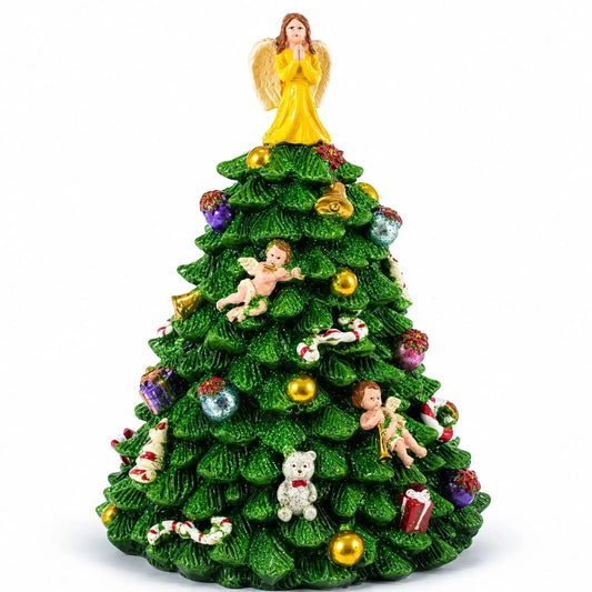 Wind-up Spinning Musical Christmas Tree with Angel Topper BestPysanky Default Title Default Title-