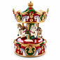 Animated Musical Christmas Carousel Figurine - Rotating Horse Music Box