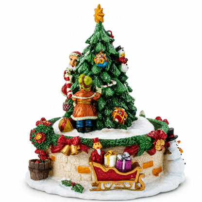 Tree Decorating Duo Spinning Musical Christmas Figurine