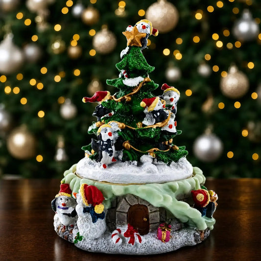 Animated Musical Penguin Christmas Tree Figurine - Rotating Music Box BestPysanky Default Title Default Title-