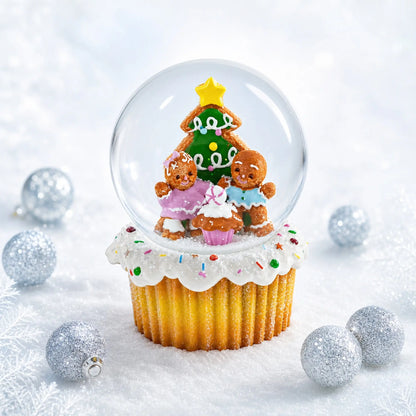 Gingerbread Family and Cupcake Musical Christmas Water Globe