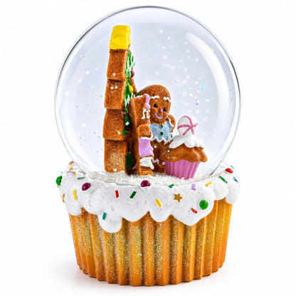 Gingerbread Family and Cupcake Musical Christmas Water Globe