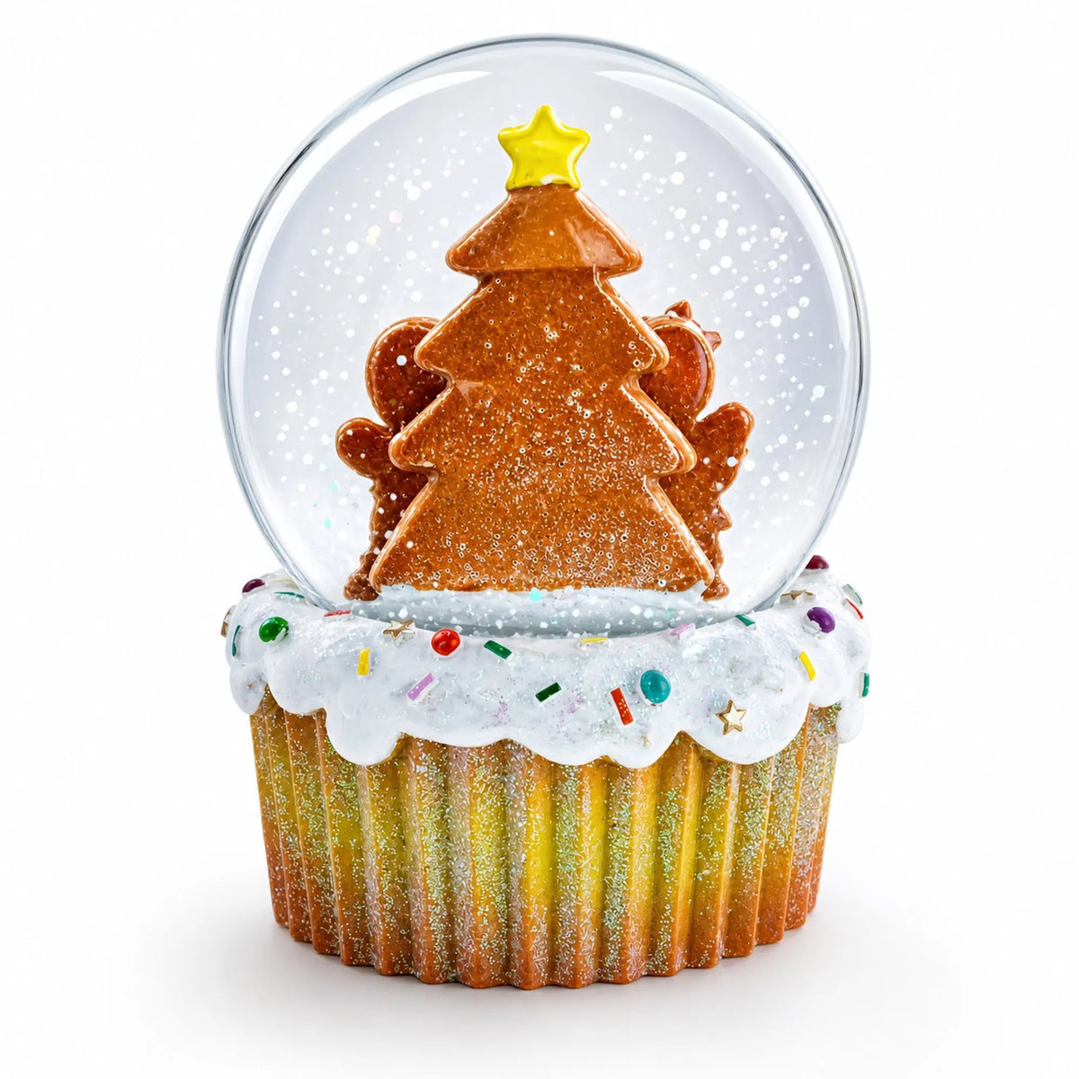 Gingerbread Family and Cupcake Musical Christmas Water Globe