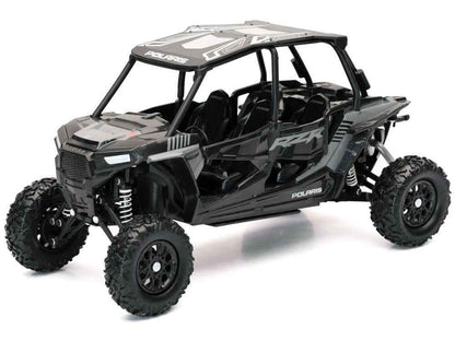 Polaris RZR XP 4 Turbo EPS Sport UTV Onyx Black with Gray Graphics 1/18 Diecast Model by New Ray Cartsfy Inc.