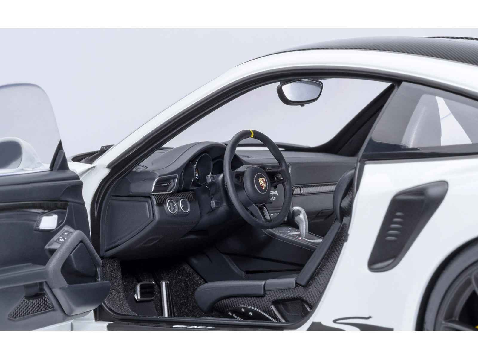 Porsche 911 (991.2) GT3 RS Weissach Package White with Carbon Hood and Top 1/18 Model Car by Autoart Miniature Motors Default Title Default Title-