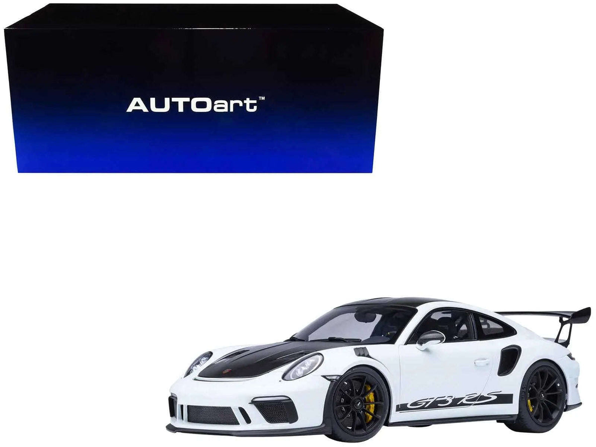 Porsche 911 (991.2) GT3 RS Weissach Package White with Carbon Hood and Top 1/18 Model Car by Autoart Cartsfy Inc.