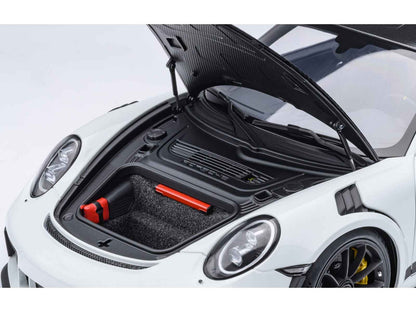 Porsche 911 (991.2) GT3 RS Weissach Package White with Carbon Hood and Top 1/18 Model Car by Autoart Miniature Motors Default Title Default Title-