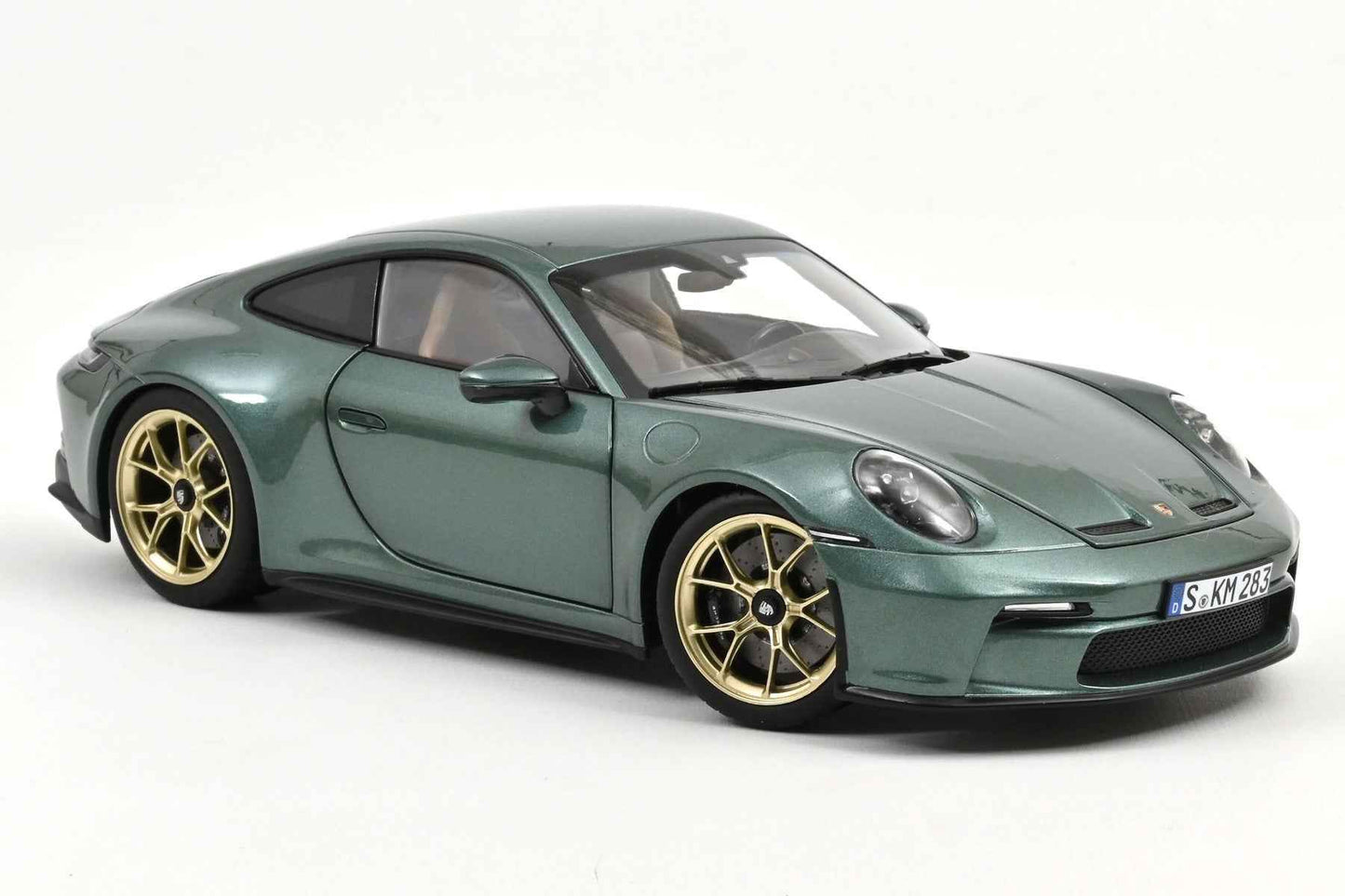 Norev 2021 Porsche 911 992 GT3 Touring Edition Malachite Green w/ Gold Wheels 1:18