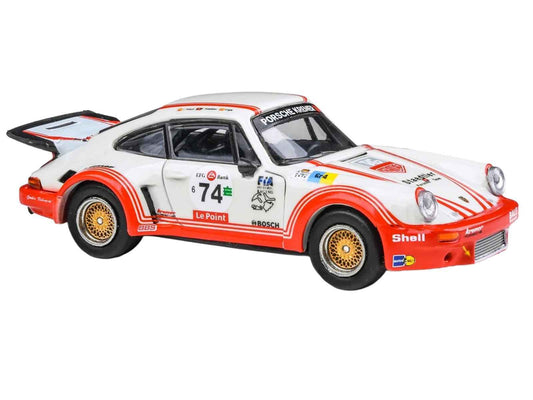 Porsche 911 Carrera RSR 3.0 #74 "Aurora Racing" White with Red Stripes 1/64 Diecast Model Car by Paragon Models Cartsfy Inc.