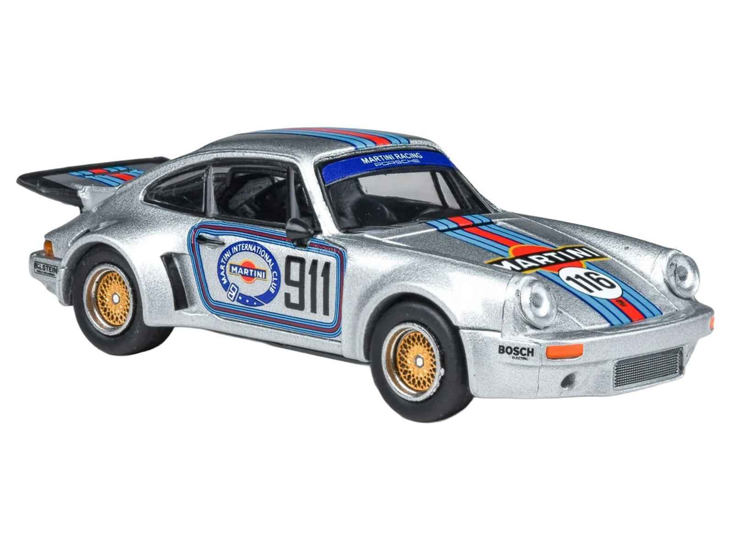 Porsche 911 Carrera RSR 3.0 "Martini Racing" Silver Metallic with Stripes 1/64 Diecast Model Car by Paragon Models Cartsfy Inc.