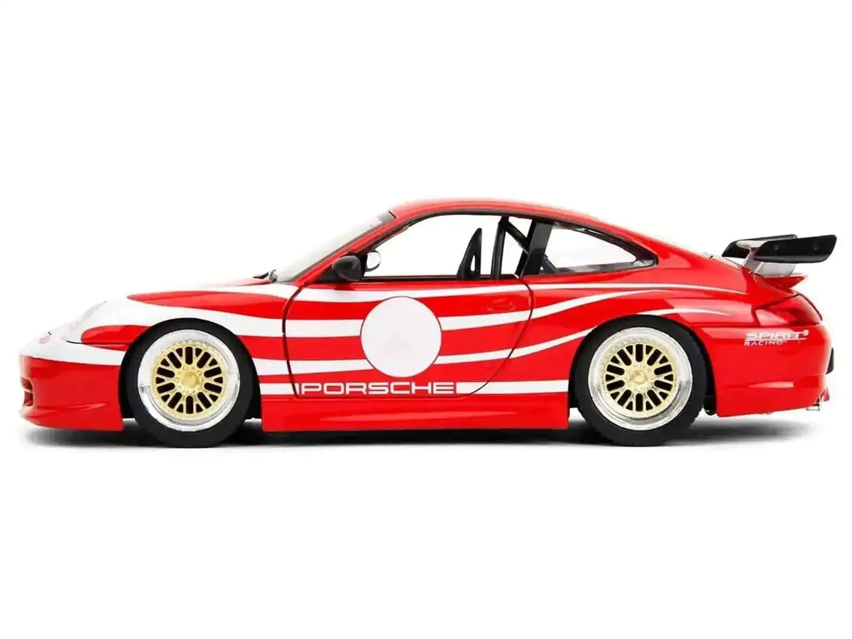 Porsche 911 GT3 (996) Red with White Graphics "Hyper-Spec" Series 1/24 Diecast Model Car by Jada Cartsfy Inc.