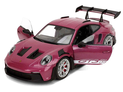 Porsche 911 GT3 RS Red Violet Metallic with White Stripes "Pink Slips" Series 1/18 Diecast Model Car by Jada Miniature Motors Default Title Default Title-
