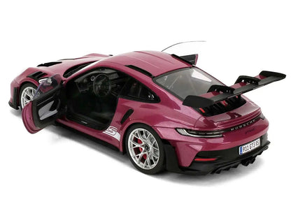 Porsche 911 GT3 RS Red Violet Metallic with White Stripes "Pink Slips" Series 1/18 Diecast Model Car by Jada Cartsfy Inc.