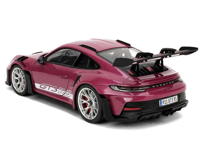 Porsche 911 GT3 RS Red Violet Metallic with White Stripes "Pink Slips" Series 1/18 Diecast Model Car by Jada Cartsfy Inc.