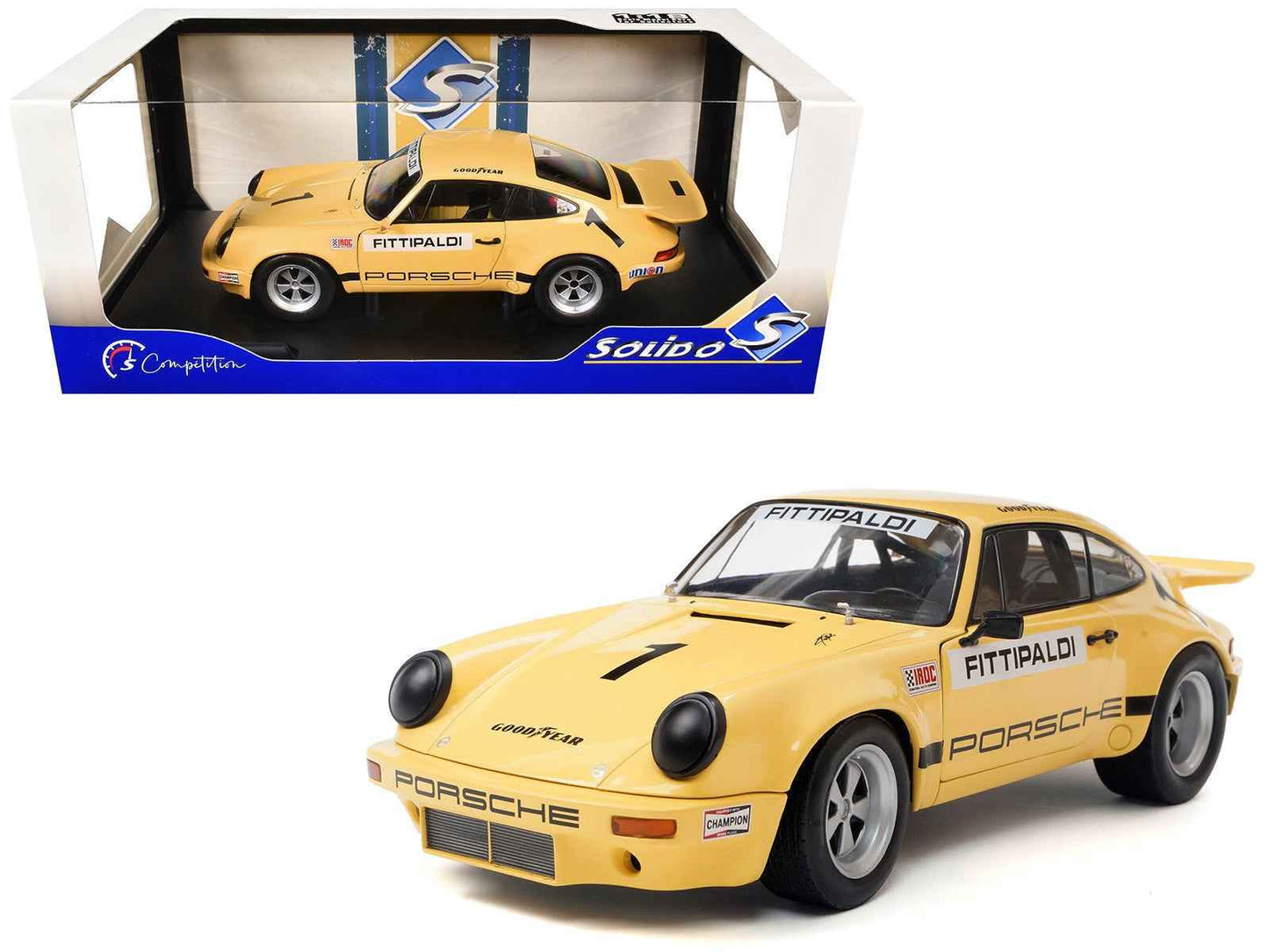 Porsche 911 IROC #1 Emerson Fittipaldi "International Race of Champions" (1974) "Competition" Series 1/18 Diecast Model Car by Solido Cartsfy Inc.