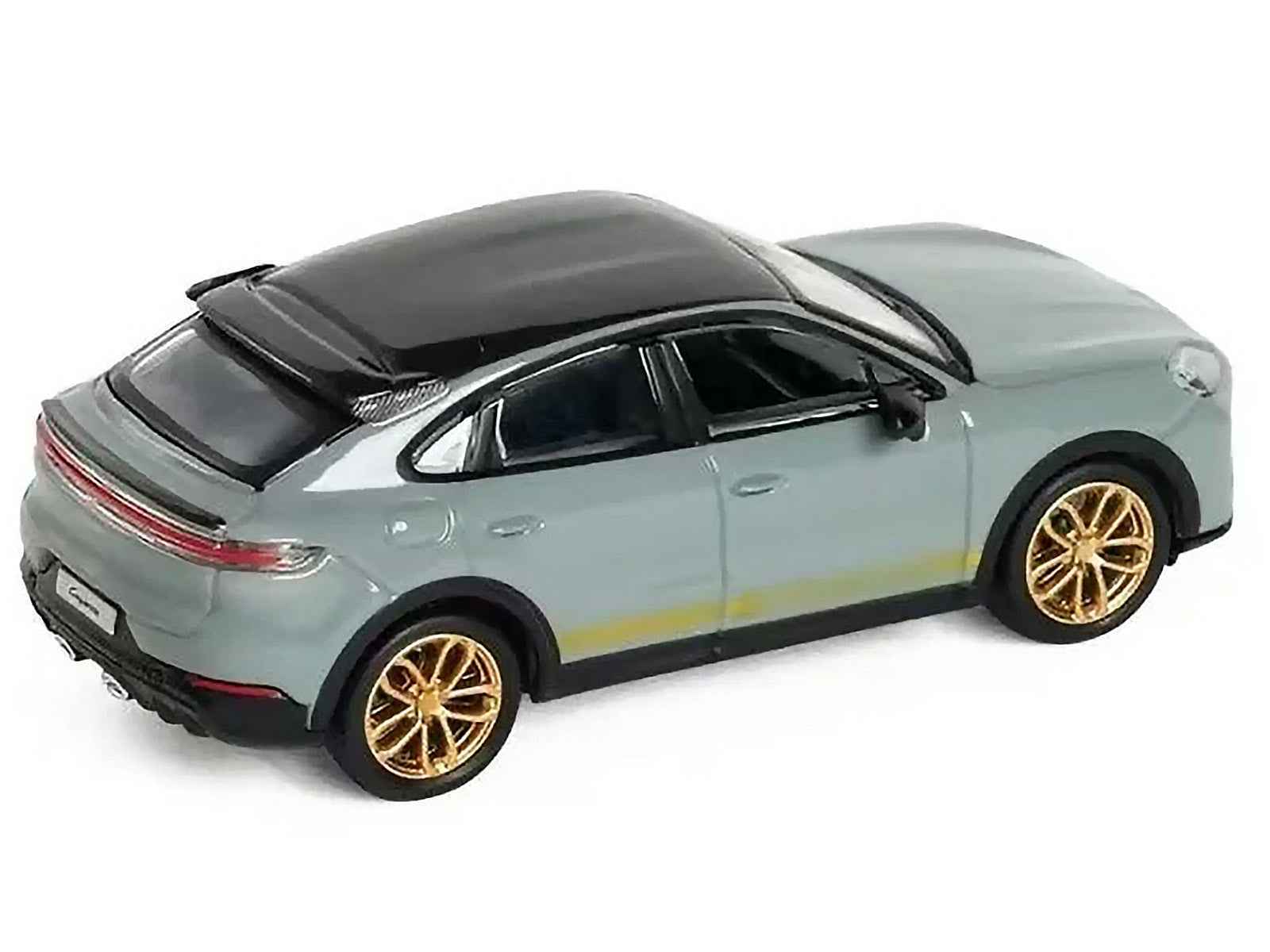 Porsche Cayenne Turbo GT Gray with Black Top and Gold Stripes 1/64 Diecast Model Car by Trends Hobby Cartsfy Inc.