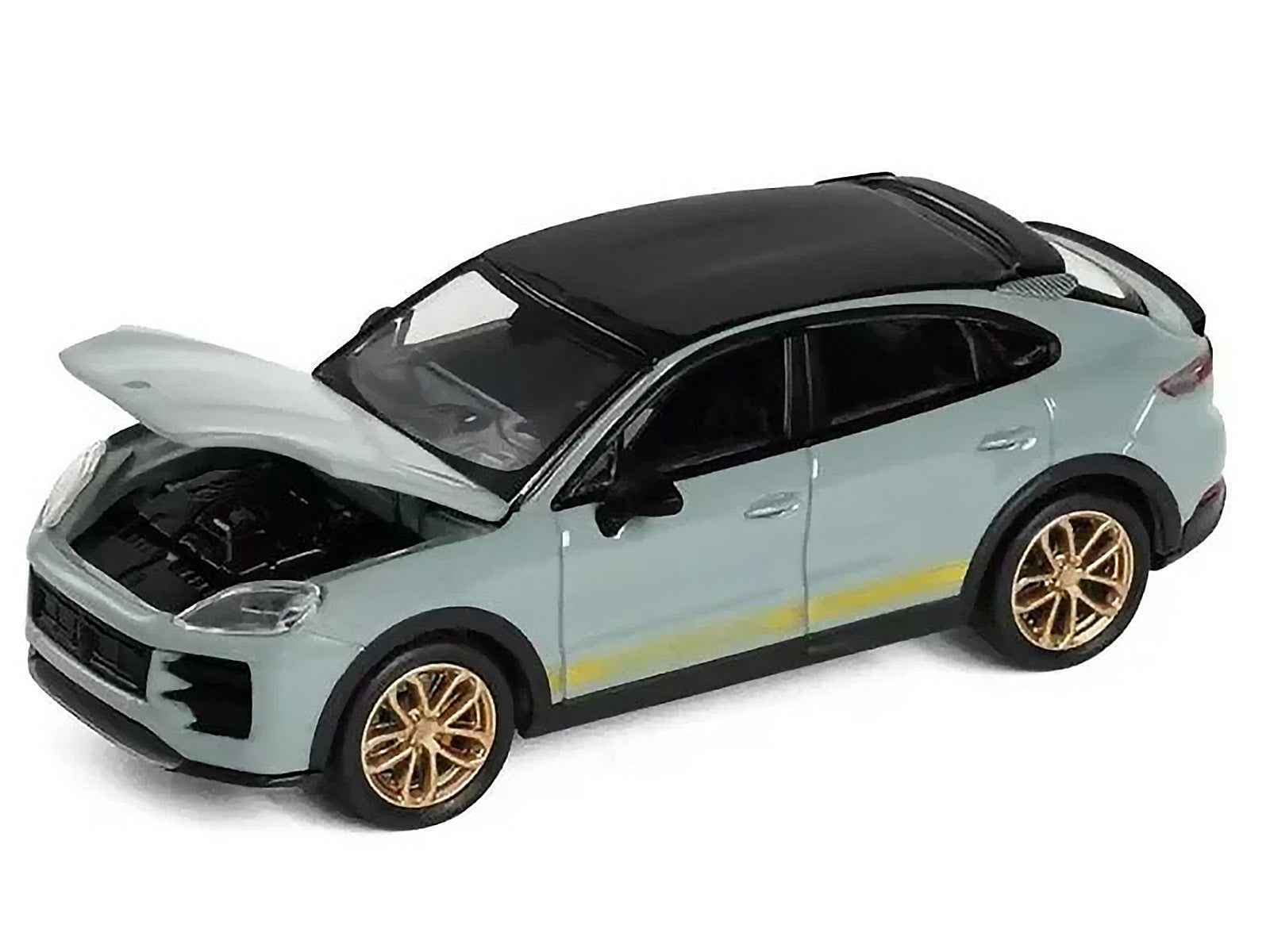 Porsche Cayenne Turbo GT Gray with Black Top and Gold Stripes 1/64 Diecast Model Car by Trends Hobby Cartsfy Inc.