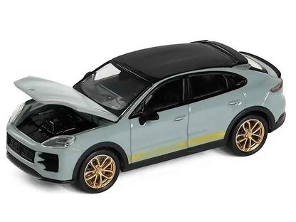 Porsche Cayenne Turbo GT Gray with Black Top and Gold Stripes 1/64 Diecast Model Car by Trends Hobby Cartsfy Inc.